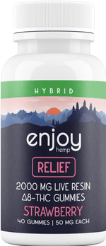 Enjoy Hemp 2000mg Delta 8 Live Resin THC Gummies (Relief) - Strawberry (Hybrid)
